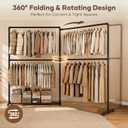 LOEFME Sturdy Metal Clothes Rack, 396 lb Capacity, 76.8 x 17.7x 66.9 Inch Freestanding Clothing Rack with 4 Hanging Rods, 360 Foldable Side Arms and Bottom Shelf for Bedroom, Closet, Retail