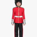 Royal Guard Costume for Boys British Red Suit with Bearskin Cap, Royalty Cosplay Set with Coat, Pants, Belt, Hat M