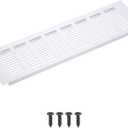 PATIKIL 14 x 4 Inch Rectangle Ventilation Grille, 1PCS Aluminum Air Vent Cover Louvered Ventilation Cover with Mounting Screws for Cabinet Closet Door Wardrobe, Silver