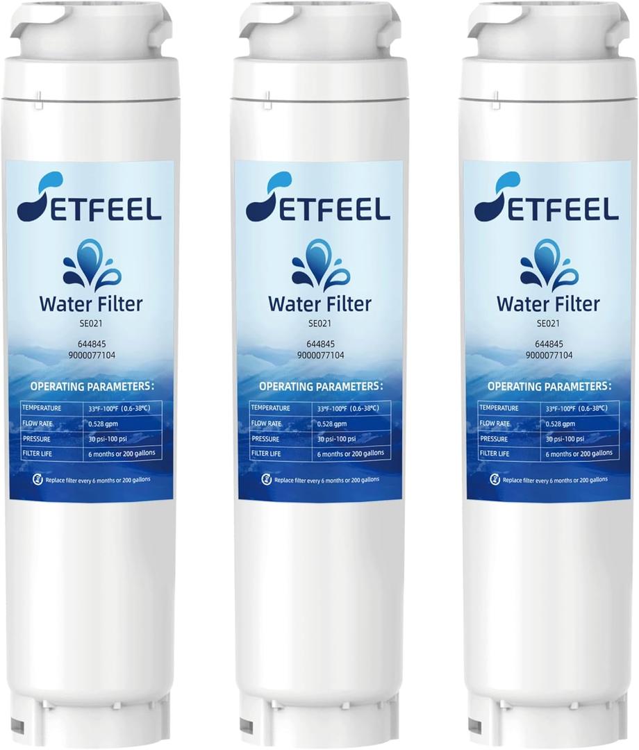 11034152 Water Filter Replacement Fit Bosch Thermador Ultra-Clarity 644845 REPLFLTR10 BORPLFTR10 9000-077104 9000194412 B26FT70SNS B22CS80SNS, Water Filter Cartridge 3 Packs SETFEEL