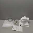 FEITON Square Bathroom Exhaust Fan with LED Light, 110 CFM 30W 4 Inch Duct, 110-220V 1.0 Sones Quiet Bathroom Ventilation Fan Light Combo Ceiling Mount