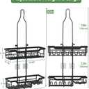 Shower Caddy Hanging Organizer, Extra Large Rack Over Showerhead with Hooks, Adjustable Height Shower Caddy for Big Shampoo Bottle, Black