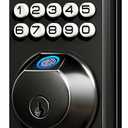 Veise KS02A Fingerprint Keyless Entry Door Lock, Auto Lock, Electronic Keypad Deadbolt for Front Door, Biometric, Anti-Peeping Password, Easy Install, Matte Black