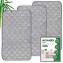 Diaper Changing Pad Liner Non-Slip, Waterproof Terry Mat, Quilted Absorbent Bassinet Liners Washable, 3 Pack 13"x 26" Reusable Portable Changing Table Pad Rectangle Grey