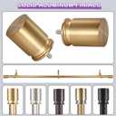 Curtain Rods for Windows 72 to 144 Inches - Aluminium Finials and Brackets - 1 Inch Decorative Window Rods - Adjustable Heavy Duty Curtain Rod - Wall & Ceiling Mounted - Brushed Gold Finish