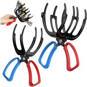 Pawfly 2 Pcs Fish Grippers, Non-Slip 2 or 3 Claw Fishing Pliers, Metal & ABS Plastic, Multifunctional Fish Control Clamps