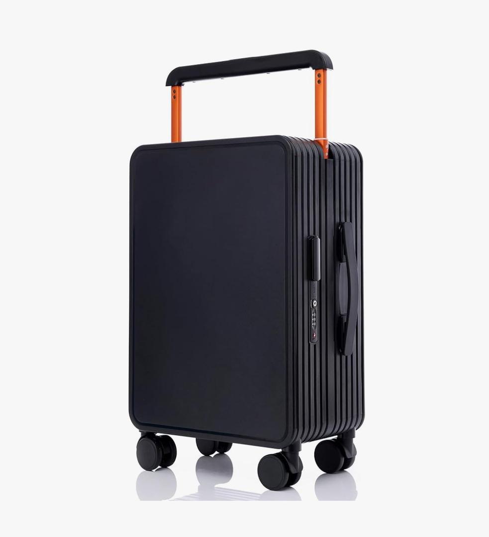 Hard Shell Carry On Luggage 22x14x9 Airline Approved, Wide Handle Hard Case Luggage, Ziperless Away Carry on Luggage, 20 inch, Black