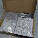 kilofly 14pc Bridal Rhinestone Crystal Flower Bouquet Corsage Wedding Brooch Pin, Silver + 100 Pins