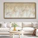 27"x56" Framed Gold Foil Abstract Wall Art,Modern Canvas Wall Paintings Abstract Artwork Large Painting for Bedroom Home Office Wall Decor