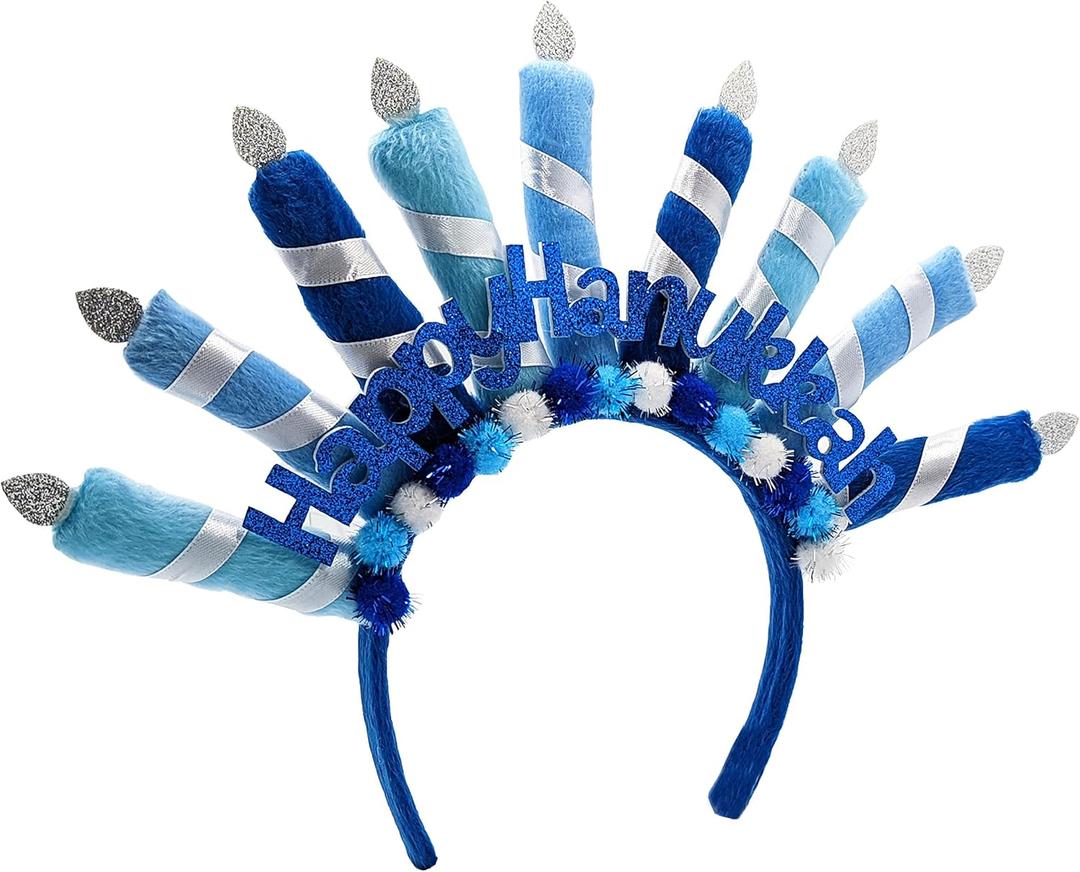 The Dreidel Company Menorah Headbands - Fun for Hanukkah - Personal Decorations for the Festival of Lights (Single)