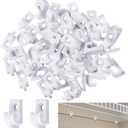 Amyhill 50 Pieces White Wire Shelf Clips Closet Shelves Down Wall Loop Clips Plastic Heavy Duty Shelf Bracket for Wire Shelving, Screws and Expansion Tube Not Included (White)