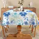 Hexagram Floral Tablecloth 60x120 Inch Summer Rectangle Table Cloth Farmhouse Season for Home Picnic Kitchen Dining Party Decorations