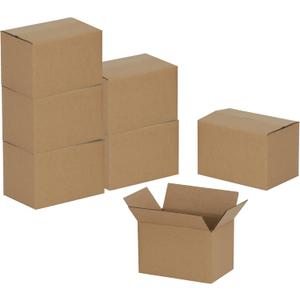 6x4x4 inches Shipping Boxes 50 Pack, Kraft Corrugated Small Cardboard Boxes for Mailing Packing, Brown