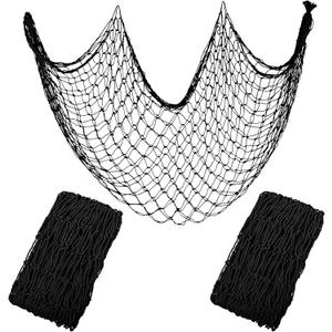 2 Pack Fish Net Decorations for Party (Black)