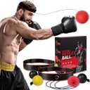 KTEBO Boxing Reflex Ball Headband Set - Includes 4 Different Balls and 2 Adjustable Headbands for Beginner Proficiency Improvement, Great Boxing Equipment
