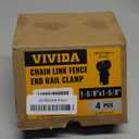 VIVIDA 1-5/8" End Rail Clamps, Black Chain Link Fence Fittings, 1-5/8 Inch Panel Pipe T Connectors, 4 PCS