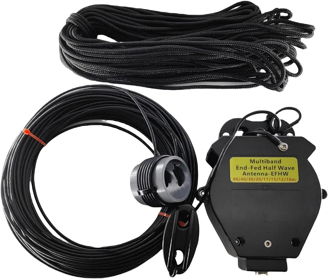 JYR8010-400W End Fed Half Wave Antenna for Ham Radio, 400W Shortwave Radio Antenna 8 Band 10m 12m 15m 17m 20m 30m 40m 80m Long Wire Antenna, 1:64 Balun No Tuning Great for POTA/SOTA