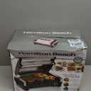 Hamilton Beach Electric Indoor Searing Grill with Viewing Window & Adjustable Temperature Control to 450F, 118 sq. in. Surface Serves 6, PFAS-Free Removable Nonstick Grate, Stainless Steel