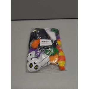 QINGQIU 24 Pack Halloween Mini Plush Toys Keychain Decorations Hanging Plush Ornaments for Kids Boys Girls Halloween Party Favors Halloween Treat Bags Gifts