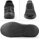 Slip Resistant Work Shoes for Men, Black Zapatos de Trabajo para Hombres, Non Slip Comfortable Lightweight Food Service Chef Sneakers in Kitchen Restaurant, Medium or Wide, US 6.5-14 (Black-lace Up)
