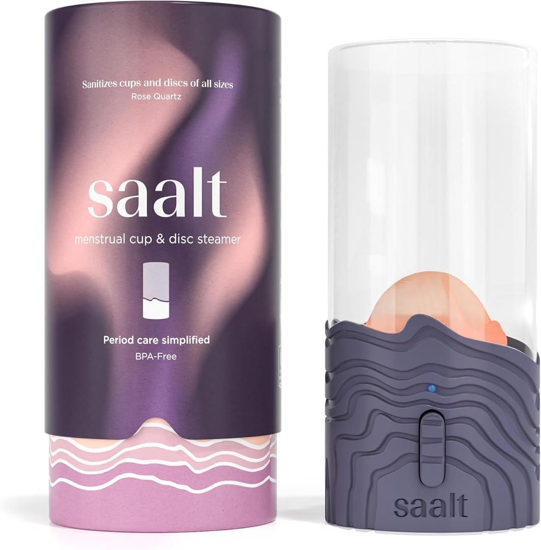 Saalt Steamer - Steam Clean Your Menstrual Cup or Menstrual Disc - Custom Designed by Experts - Automatic Timing, On/Off Switch (Blue Dusk)