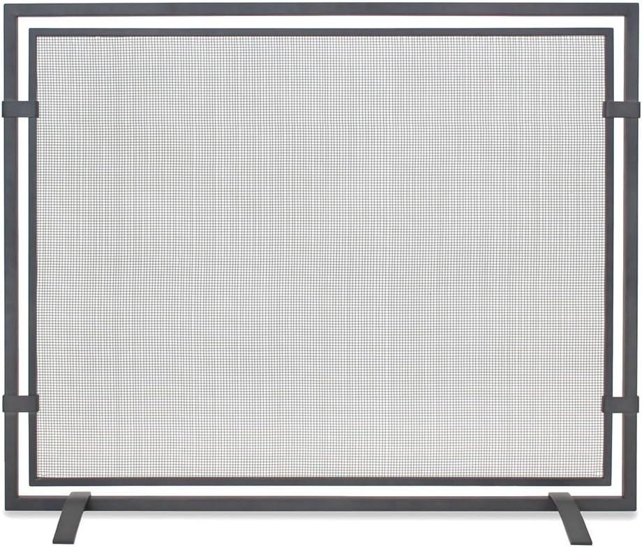 Pilgrim Home & Hearth 18251 Sinclair Single Panel Fireplace Screen, Natural Iron 39”W x 31”H, 21 Lbs