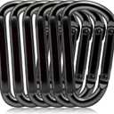 EZYA Heavy Duty Carabiner Clips, 860lbs - 3" Iron Carabiners for Keys, Gym, Camping, Hiking Accessories - D-Ring Keychain Hooks for Hammocks, Backpacks, Outdoor Gear