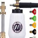 M MINGLE Foam Cannon, Compatible with Sun Joe SPX Series Pressure Washer, with 5 Nozzle Tips, 1/4 Inch Quick Connector