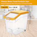 4 Pcs Rice Storage Container 38 lb Flour Container with Wheels Measuring Cup Clear Pet Food Bin Dog Bird Cat Food Bin Grain Cereal Organizer Box for Dry Baking Supplies(Yellow Lid)