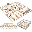 Baby Play Mat for Baby Activity, 50 x 50 Playpen Mat, Foldable Foam Cushioned Playmat, Soft Lightweight Waterproof, Easy to Store Wipeable, Tummy Time & Floor Play, for Babies Infants and Toddler