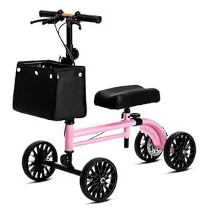 VitaSophy Knee Scooter with Disc Brake, Steerable Knee Walker for Adults, Foldable Rover Scooter for Broken Foot Injured Leg Crutch