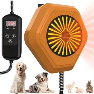 800W Dog House Heater, Pet House Heater with Over Heat Protection, Safe Dog Heaters for Outside Outdoor Dog Houses with Adjustable Digital Heating&9.8FT Anti Chew Cord