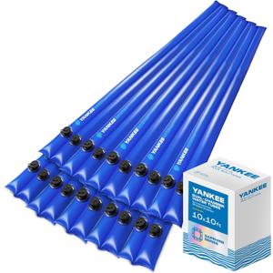 10 ft. Dual Chamber Pool Water Tubes for Pool Cover (10 Pack), Extra Durable 0.4 mm PVC (27 Gauge), Water Bags for Pool Cover Inground, Pool Winterizing Kit by Yankee Pool Pillow