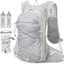 IX INOXTO Hydration Backpack, 18L Lightweight Hiking Backpack with 2L Water Bladder Daypack Women Men, Water Backpack Insulated Hydration Pack for Hiking, Running, Festival, Cycling (All Grey)