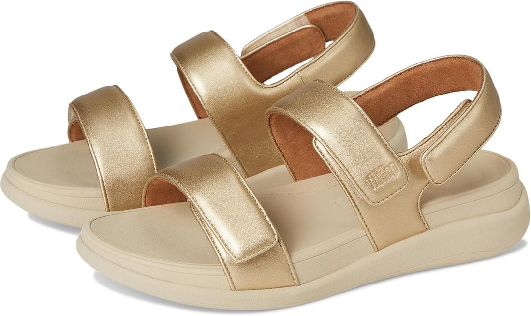 FitFlop womens F-mode Go Adjustable Flatform Back-strap Sandals (9, Platino)