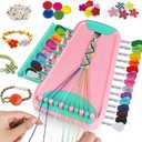 Bracelet Making Kit for Girls - Friendship Bracelet Kit - Christmas Gifts for Ages 6 7 8 9 10 11 12 Year Old Girl Birthday Gifts, Arts and Crafts for Kids Ages 8-12 Teen String Bracelets Maker Pink