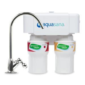 Aquasana Under Sink Water Filter System - Reduces PFAS, Lead, & Chlorine in Drinking Water - Under Counter Claryum Filtration for Kitchen - 2-Stage - Chrome Faucet - AQ-5200.56