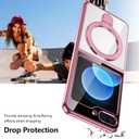 Compatible with Galaxy Z Flip 5 Case with O-Ring Stand Clear Case