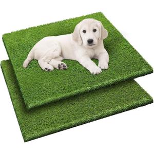 2 Pack 26"x30" Dog Grass Pee Pads, Reusable Artificial Grass Turf Rug for Puppy & Cats, Washable Fake Grass Mat Dog Pee Pad Replacement Outdoor Indoor Potty Training Pads with Drainage Holes