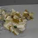 WILLBOND 36 Pieces Christmas Poinsettia Glitter Faux Flowers Christmas Artificial Flowers Tree Ornaments Topper Xmas Decorations(Gold)