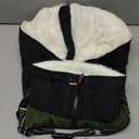 Queenmore Large Dog Jacket with Harness Built-in, Winter Coat for Large Dogs, Warm Puffer Winter Jacket, Cold Weather Waterproof Windproof Snow Parka Coat - Zipper Adjustable, Green/Black L