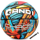 AND1 Chaos Basketball: Size 7 (29.5") Rubber, Deep Channel, Made for Indoor Outdoor Basketball Games