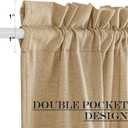 NICETOWN 100% Blackout Door Curtains for Small Window, French Front Door Curtains for Privacy Sidelight Curtain Tie Up Shade for Kitchen, (Taupe, 30" x 72", 1 Panel)