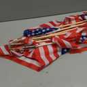 Anley Pack of 12 US National Stick Flag - 18" x 12" Handheld America Gravemarker Stick Flags - July 4th Decoration, Veteran Party, Grave Marker, etc. - 30" Solid Wooden Flag Pole with Spear Top (1 Dozen)