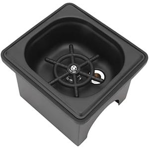 Focket Pitcher Rinser, Stainless Steel Kitchen Sink Glass Rinser with Drain and Drip Tray, Countertop Automatic Cup Washer for Bar, Home, Cafe, Restaurant, Household & Commercial (Black) (Small)