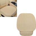 2 PCS Car Seat Cushion Covers, Car Seat Cover Pad Front Bottom Protector Mat with Storage Pocket, Breathable Comfortable Auto Front Cushion Pad Mat for Most Vehicle and Office Accessories(Beige)