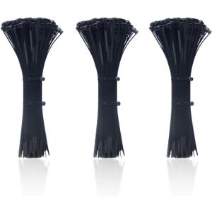 4 x 120 Pcs 8 Inch Cable Zip Tie, ORWUDIZ Multifunctional Tie, Nylon 66 Material, Tensile Strength 50 Lbs, Black, Cable Binding Classification, Suitable for Industrial, Outdoor, Home, Office Use
