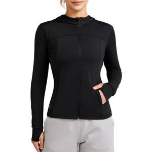 QUEENIEKE Women's UPF 50+ Sun Protection Hoodie Jackets Long Sleeve Sun Shirt Hiking Crop Outdoor Fishing Workout Tops XS