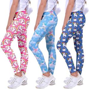 Quedoris Girls Printed Leggings Yoga Pants Multipack Leggings for Kids in 3t to 13 Years (10-11 Years, Quedoris Leaf Nebula)