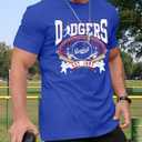 Baseball Shirts for Men Game Day Baseball Fan Shirt Mens Casual Baseball Team Short Sleeve Tees (Blue, XL)